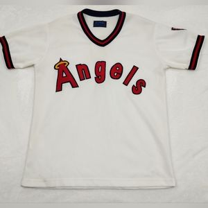Alpha California Angels jersey original made in USA baseball v-neck pullover